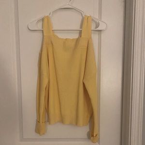Cotton sweater with open shoulders, size small